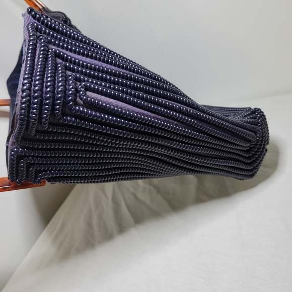 VTG Rare Telephone Cord Purse | Butterly Design | Faux Tortoise Handles | c 40s - Picture 4 of 16